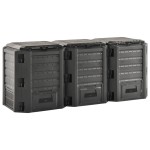 vidaXL Compostor de grădină, negru, 1200 L vidaXL Compostor de grădină, negru, 1200 L