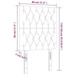 vidaXL Tăblie de pat cu LED, albastru, 80x7x118/128 cm, textil