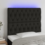 vidaXL Tăblie de pat cu LED, negru, 90x7x118/128 cm, textil vidaXL Tăblie de pat cu LED, negru, 90x7x118/128 cm, textil