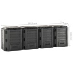 vidaXL Compostor de grădină, negru, 1600 L vidaXL Compostor de grădină, negru, 1600 L
