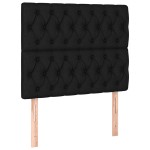 vidaXL Tăblie de pat cu LED, negru, 100x7x118/128 cm, textil vidaXL Tăblie de pat cu LED, negru, 100x7x118/128 cm, textil