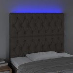 vidaXL Tăblie de pat cu LED, gri taupe, 100x7x118/128 cm, textil vidaXL Tăblie de pat cu LED, gri taupe, 100x7x118/128 cm, textil