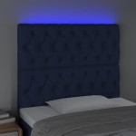 vidaXL Tăblie de pat cu LED, albastru, 100x7x118/128 cm, textil vidaXL Tăblie de pat cu LED, albastru, 100x7x118/128 cm, textil
