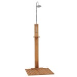 vidaXL Duș de grădină, 75 x 75 x 210 cm, lemn masiv de tec