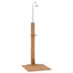 vidaXL Duș de grădină, 75 x 75 x 210 cm, lemn masiv de tec