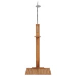 vidaXL Duș de grădină, 75 x 75 x 210 cm, lemn masiv de tec