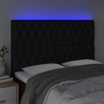 vidaXL Tăblie de pat cu LED, negru, 160x7x118/128 cm, textil vidaXL Tăblie de pat cu LED, negru, 160x7x118/128 cm, textil