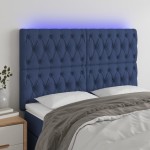 vidaXL Tăblie de pat cu LED, albastru, 160x7x118/128 cm, textil vidaXL Tăblie de pat cu LED, albastru, 160x7x118/128 cm, textil