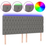 vidaXL Tăblie de pat cu LED, gri închis, 180x7x118/128 cm, textil vidaXL Tăblie de pat cu LED, gri închis, 180x7x118/128 cm, textil