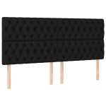 vidaXL Tăblie de pat cu LED, negru, 180x7x118/128 cm, textil vidaXL Tăblie de pat cu LED, negru, 180x7x118/128 cm, textil