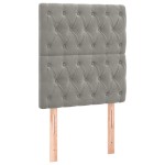 vidaXL Tăblie de pat cu LED, gri deschis, 80x7x118/128 cm, catifea vidaXL Tăblie de pat cu LED, gri deschis, 80x7x118/128 cm, catifea