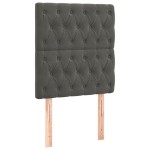 vidaXL Tăblie de pat cu LED, gri închis, 80x7x118/128 cm, catifea