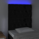 vidaXL Tăblie de pat cu LED, negru, 80x7x118/128 cm, catifea vidaXL Tăblie de pat cu LED, negru, 80x7x118/128 cm, catifea