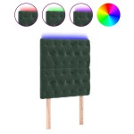 vidaXL Tăblie de pat cu LED, verde închis, 80x7x118/128 cm, catifea vidaXL Tăblie de pat cu LED, verde închis, 80x7x118/128 cm, catifea