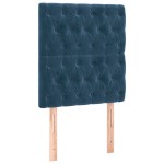 vidaXL Tăblie de pat cu LED, albastru închis, 80x7x118/128cm, catifea