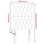 vidaXL Tăblie de pat cu LED, albastru închis, 80x7x118/128cm, catifea