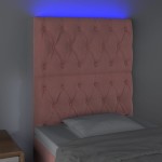 vidaXL Tăblie de pat cu LED, roz, 80x7x118/128 cm, catifea vidaXL Tăblie de pat cu LED, roz, 80x7x118/128 cm, catifea
