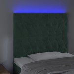 vidaXL Tăblie de pat cu LED, verde închis, 90x7x118/128 cm, catifea vidaXL Tăblie de pat cu LED, verde închis, 90x7x118/128 cm, catifea