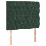 vidaXL Tăblie de pat cu LED, verde închis, 90x7x118/128 cm, catifea vidaXL Tăblie de pat cu LED, verde închis, 90x7x118/128 cm, catifea