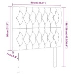 vidaXL Tăblie de pat cu LED, albastru închis, 90x7x118/128cm, catifea