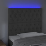 vidaXL Tăblie de pat cu LED, gri închis, 100x7x118/128 cm, textil vidaXL Tăblie de pat cu LED, gri închis, 100x7x118/128 cm, textil