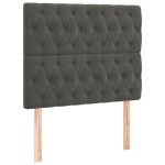 vidaXL Tăblie de pat cu LED, gri închis, 100x7x118/128 cm, textil vidaXL Tăblie de pat cu LED, gri închis, 100x7x118/128 cm, textil