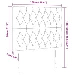 vidaXL Tăblie de pat cu LED, albastru închis, 100x7x118/128cm, catifea