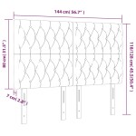 vidaXL Tăblie de pat cu LED, albastru închis, 144x7x118/128cm, catifea