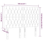 vidaXL Tăblie de pat cu LED, albastru închis, 160x7x118/128cm, catifea