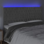vidaXL Tăblie de pat cu LED, gri deschis, 180x7x118/128 cm, catifea