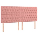 vidaXL Tăblie de pat cu LED, roz, 180x7x118/128 cm, catifea
