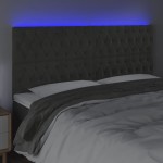 vidaXL Tăblie de pat cu LED, gri închis, 200x7x118/128 cm, textil vidaXL Tăblie de pat cu LED, gri închis, 200x7x118/128 cm, textil