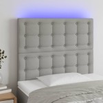 vidaXL Tăblie de pat cu LED, gri deschis, 80x5x118/128 cm, textil vidaXL Tăblie de pat cu LED, gri deschis, 80x5x118/128 cm, textil