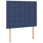 vidaXL Tăblie de pat cu LED, albastru, 80x5x118/128 cm, textil