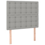 vidaXL Tăblie de pat cu LED, gri deschis, 100x5x118/128 cm, textil