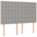 vidaXL Tăblie de pat cu LED, gri deschis, 144x5x118/128 cm, textil vidaXL Tăblie de pat cu LED, gri deschis, 144x5x118/128 cm, textil