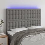 vidaXL Tăblie de pat cu LED, gri închis, 144x5x118/128 cm, textil vidaXL Tăblie de pat cu LED, gri închis, 144x5x118/128 cm, textil