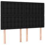 vidaXL Tăblie de pat cu LED, negru, 144x5x118/128 cm, textil vidaXL Tăblie de pat cu LED, negru, 144x5x118/128 cm, textil