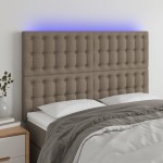 vidaXL Tăblie de pat cu LED, gri taupe, 144x5x118/128 cm, textil vidaXL Tăblie de pat cu LED, gri taupe, 144x5x118/128 cm, textil
