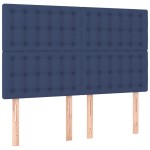 vidaXL Tăblie de pat cu LED, albastru, 144x5x118/128 cm, textil vidaXL Tăblie de pat cu LED, albastru, 144x5x118/128 cm, textil