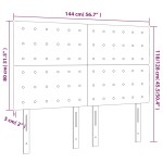vidaXL Tăblie de pat cu LED, albastru, 144x5x118/128 cm, textil vidaXL Tăblie de pat cu LED, albastru, 144x5x118/128 cm, textil