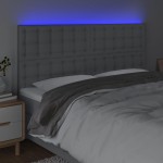 vidaXL Tăblie de pat cu LED, gri deschis, 180x5x118/128 cm, textil vidaXL Tăblie de pat cu LED, gri deschis, 180x5x118/128 cm, textil