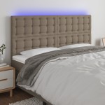 vidaXL Tăblie de pat cu LED, gri taupe, 200x5x118/128 cm, textil vidaXL Tăblie de pat cu LED, gri taupe, 200x5x118/128 cm, textil