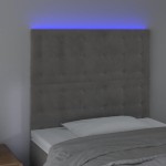 vidaXL Tăblie de pat cu LED, gri deschis, 80x5x118/128 cm, catifea vidaXL Tăblie de pat cu LED, gri deschis, 80x5x118/128 cm, catifea