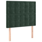 vidaXL Tăblie de pat cu LED, verde închis, 80x5x118/128 cm, catifea vidaXL Tăblie de pat cu LED, verde închis, 80x5x118/128 cm, catifea
