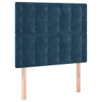 vidaXL Tăblie de pat cu LED, albastru închis, 80x5x118/128cm, catifea