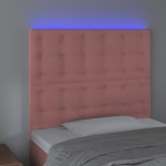 vidaXL Tăblie de pat cu LED, roz, 80x5x118/128 cm, catifea