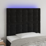 vidaXL Tăblie de pat cu LED, negru, 90x5x118/128 cm, catifea vidaXL Tăblie de pat cu LED, negru, 90x5x118/128 cm, catifea