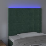 vidaXL Tăblie de pat cu LED, verde închis, 90x5x118/128 cm, catifea vidaXL Tăblie de pat cu LED, verde închis, 90x5x118/128 cm, catifea