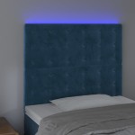 vidaXL Tăblie de pat cu LED Albastru închis 90x5x118/128 cm catifea vidaXL Tăblie de pat cu LED Albastru închis 90x5x118/128 cm catifea